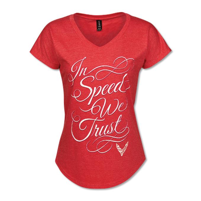 Ladies 2020 Corvette in Speed We Trust T-Shirt