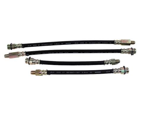 Corvette Brake Hose, Rubber 4 Piece Set, 1963-1982