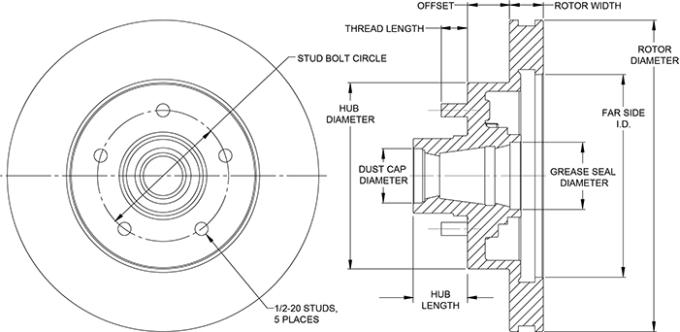 Wilwood Brakes HP Hub & Rotor 160-14556