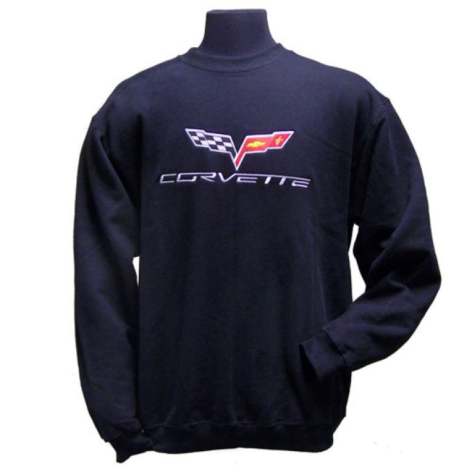 Sweatshirt, Black C6 Crew