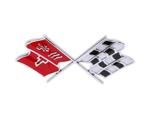 Trim Parts 68-72 Corvette Front X-Flag Emblem, Each 5955