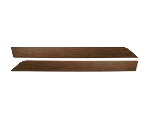 Corvette Door Panel Molding Inserts, Dark Walnut, For Deluxe Door Panels, 1970-1975