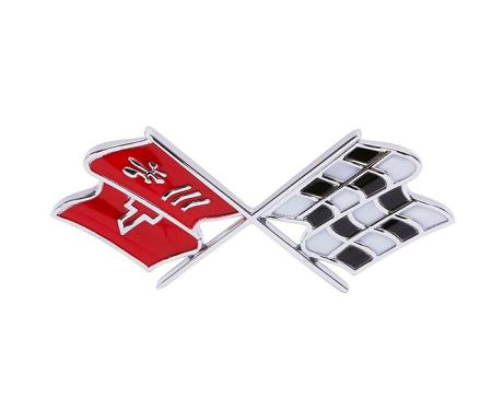 Trim Parts 68-72 Corvette Front X-Flag Emblem, Each 5955