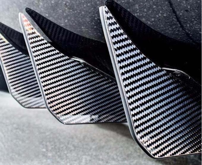 American Car Craft 2014-2019 C7 Z06/GS Corvette - Rear Diffusers Carbon Fiber Wrapped 6Pc, Stainless Steel (Vinyl Carbon Fiber Wrap) 052098