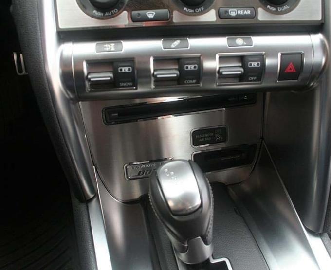 American Car Craft 2010-2013 Nissan GT-R - CD Player Trim Plate, Brushed/Polished Stainless Steel 161009