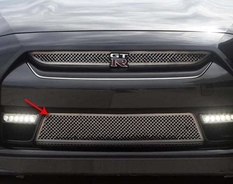 American Car Craft 2010-2013 Nissan GT-R - Laser Mesh Lower Front, Polished Stainless Steel 162007