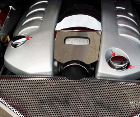 American Car Craft 2008-2009 Pontiac G8/GT- Engine Fluid Cap Cover Kit 3Pc, Triple Plated Chrome 223008