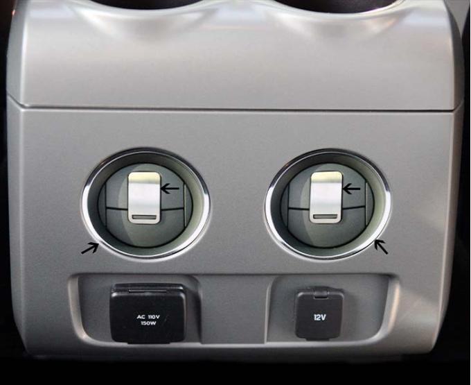 American Car Craft 2010-2014 Ford F150/Raptor - Rear A/C Vent Trim Rings 4Pc, Stainless Steel (All Brushed) 771004