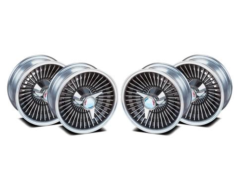 Corvette Direct Bolt Knockoff Wheel Set, Replica, 1965