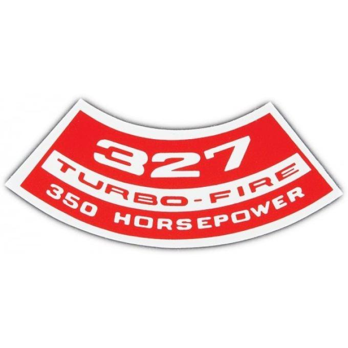 Corvette Air Cleaner Decal 327 Turbo Fire, 350 HP, 1967-1968
