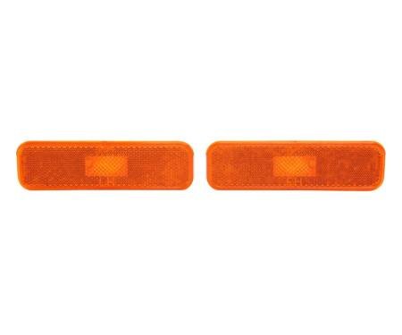 Trim Parts 1974-77 Chevrolet Camaro Dark Amber Front Marker Light Assembly, Pair A6742