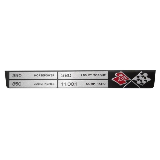 Trim Parts 1969-70 Chevrolet Corvette Engine Data "350/350/380/11.00:1" Plate, Each 5903
