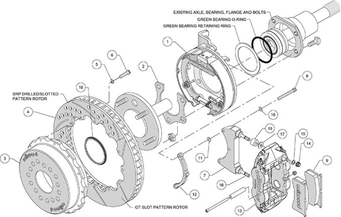 Wilwood Brakes Forged Narrow Superlite 4R Big Brake Rear Parking Brake Kit 140-14878-R