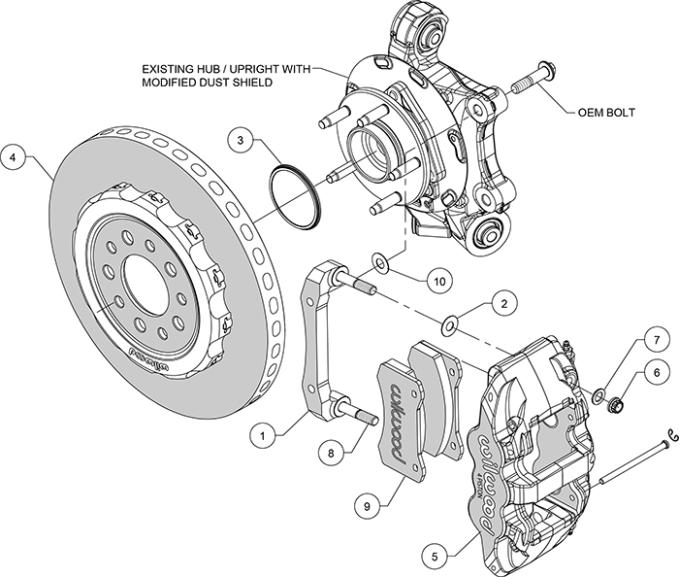 Wilwood Brakes AERO4 WCCB Carbon-Ceramic Big Brake Rear Kit 140-14650-CSIC