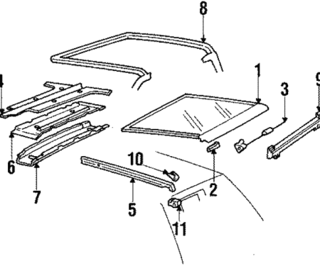 GM Glass T-Top Roof Panel, Left NOS 20624935
