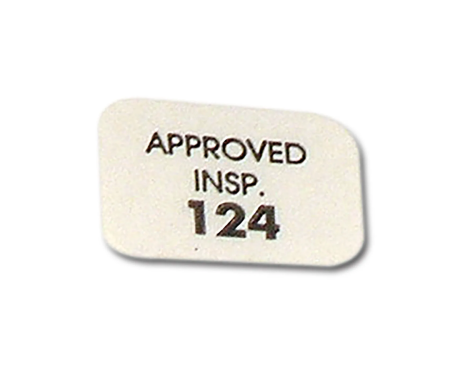 Corvette Heater Core Housing Inspection Approval Decal, 1956-1962
