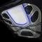 American Car Craft 2009-2013 Corvette ZR1 only - Engine Shroud Cover 2Pc Ribbed with C6 Emblem, Polished Stainless 043077