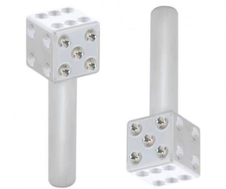 United Pacific Chrome Dice Door Lock Knobs (2Pc/Set) 70049