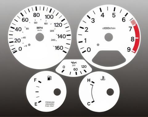 Whitegauges 1990-1991 Nissan 300zx Z32 NON TURBO White Face Gauges 9091N3-407