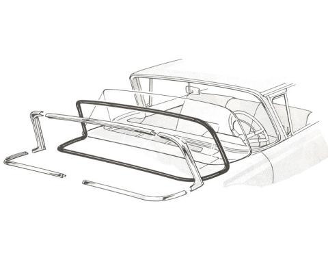 Dennis Carpenter Windshield Seal - Mercury - Montclair2 & 4 DR Turnpike Cruiser - 1957-58 Ford Car BAE-6403110-B