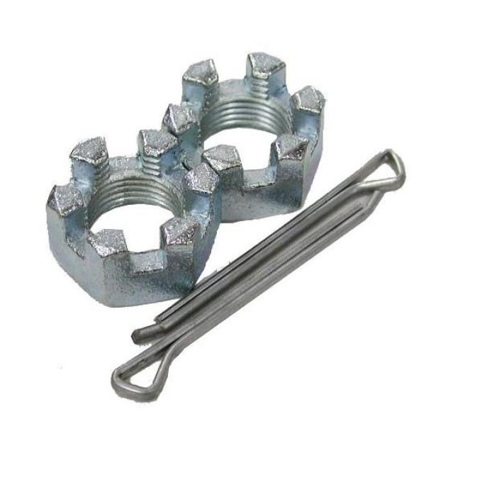 Redline Restomotive® 1963-1982 Chevrolet Corvette Rear Shock Absorber Mount Bracket Slotted Castle Nut Set