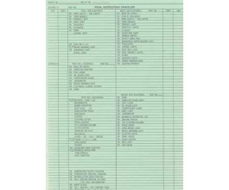 Final Inspection Traveler Sheet - Falcon
