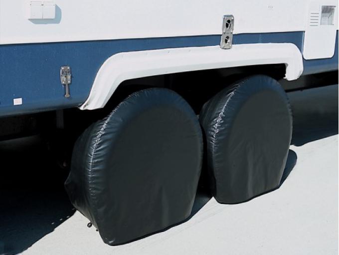 Adco Covers 3973, Tire Cover, Single Tire Cover, Fits 27 Inch To 29 Inch Diameter Tires, Slip On, Black, Vinyl, Set Of 2