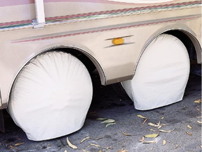 Adco Covers 3953, Tire Cover, Single Tire Cover, Fits 27 Inch To 29 Inch Diameter Tires, Slip On, Polar White, Vinyl, Set Of 2