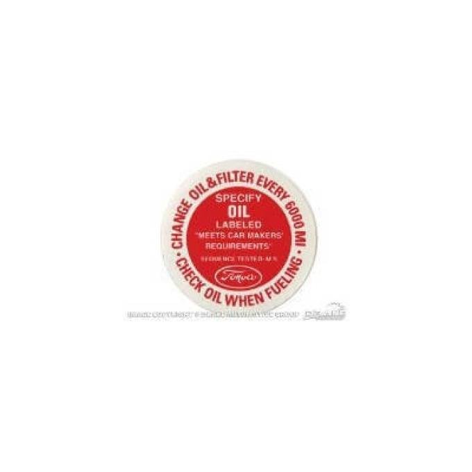 Scott Drake 1964-1966 Ford Mustang Oil Filler Cap Decal DF-164