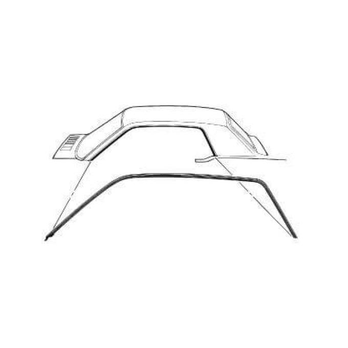 Scott Drake 1967-1968 Ford Mustang Roof Rail Weatherstrip Pair C7ZZ-6551222-3C