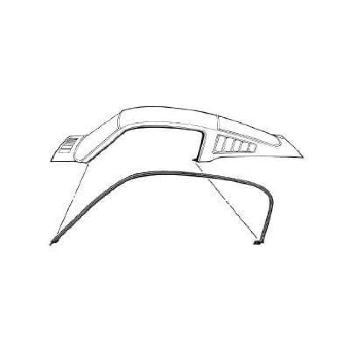 Scott Drake 1965-1966 Ford Mustang 65-66 Fastback Roof Rail Seal C5ZZ-6351222-3C