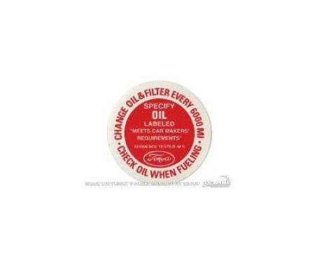 Scott Drake 1964-1966 Ford Mustang Oil Filler Cap Decal DF-164