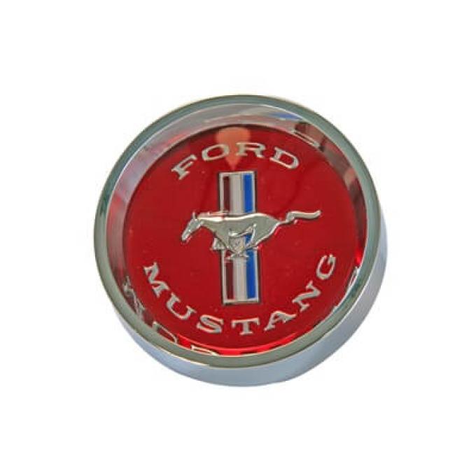 Scott Drake 1965-1966 Ford Mustang Styled Steel Wheel Center Cap Running Pony Red C5ZZ-1130-W