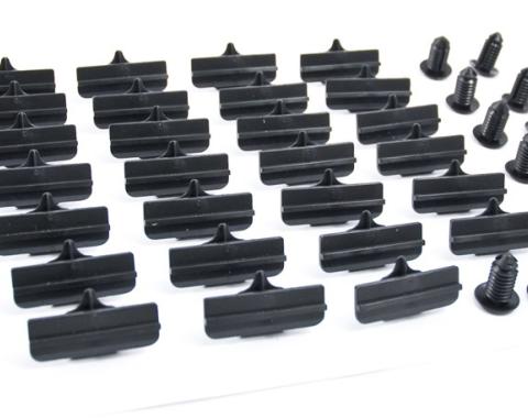 Pony Enterprises 94-98 Mustang 50pc Rocker & Fender Molding Install Kit - Clips & Pins for LH RH 1226