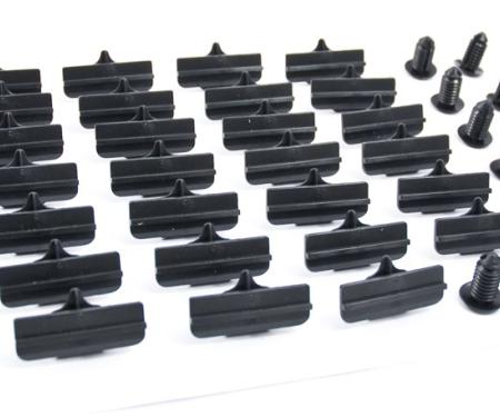 Pony Enterprises 94-98 Mustang 50pc Rocker & Fender Molding Install Kit - Clips & Pins for LH RH 1226