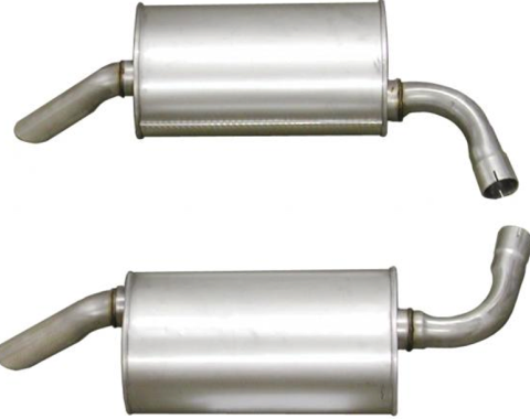 Corvette Mufflers, 2 1/4 Inch Round (Original Style), 1975-1977