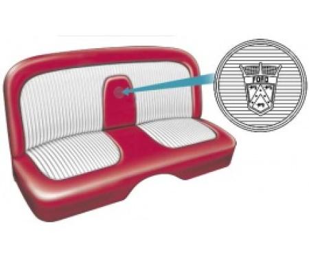 Ford Thunderbird Seat Covers, Fiesta Red With White Inserts, Embossed, 1956