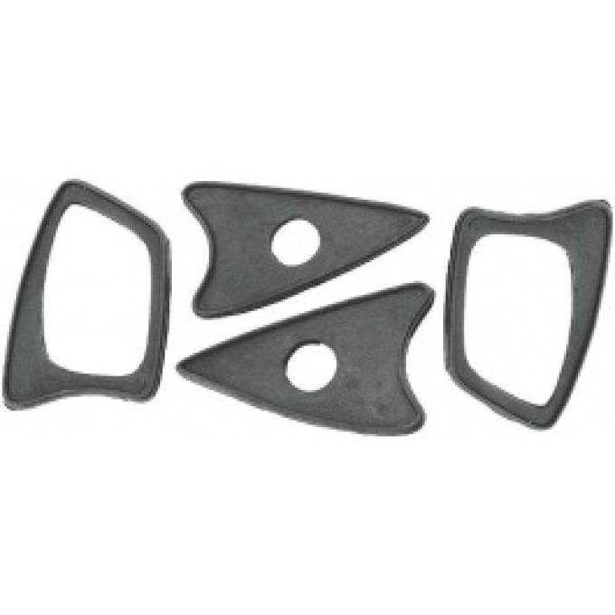 Ford Thunderbird Outside Door Handle Pad Set, 4 Pieces, Rubber, 1958-60