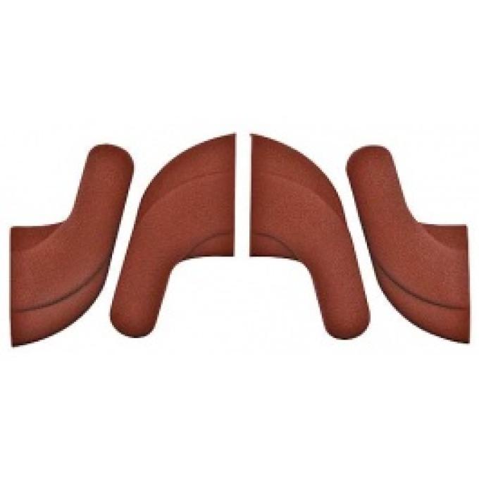 Ford Thunderbird Seat Hinge Cover Set, 4 Pieces, Red Plastic, 1958-60