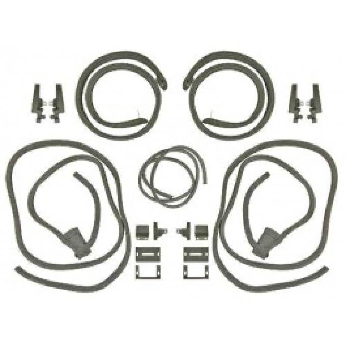 Ford Thunderbird Convertible Trunk Weatherstrip Kit, 17 Pcs, Splash Shield Not Inc, Before 2-15-1965, 1964-65