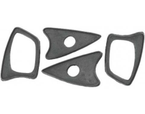 Ford Thunderbird Outside Door Handle Pad Set, 4 Pieces, Rubber, 1958-60