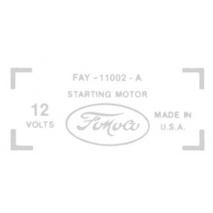 Ford Thunderbird Starter Decal, 430 V8, FAY-11002-A, 1959-60