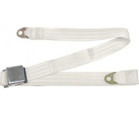 Seatbelt Solutions 1955-1966 Ford Thunderbird Lap Belt, 60" with Chrome Lift Latch 1800609000 | White
