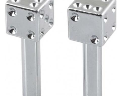 Door Lock Knobs, Chrome Dice, 1955-79