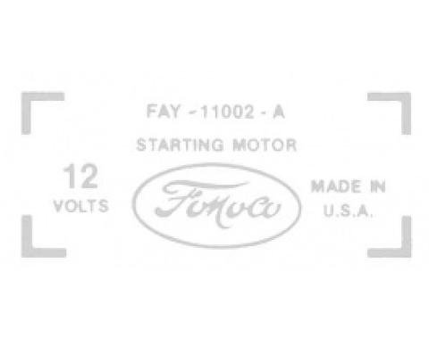 Ford Thunderbird Starter Decal, 430 V8, FAY-11002-A, 1959-60