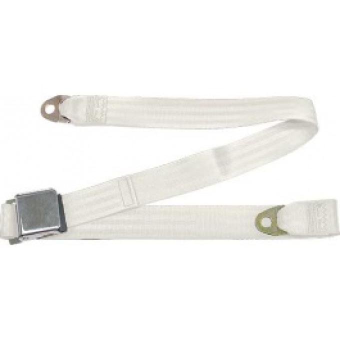 Seatbelt Solutions 1955-1966 Ford Thunderbird Lap Belt, 60" with Chrome Lift Latch 1800609000 | White