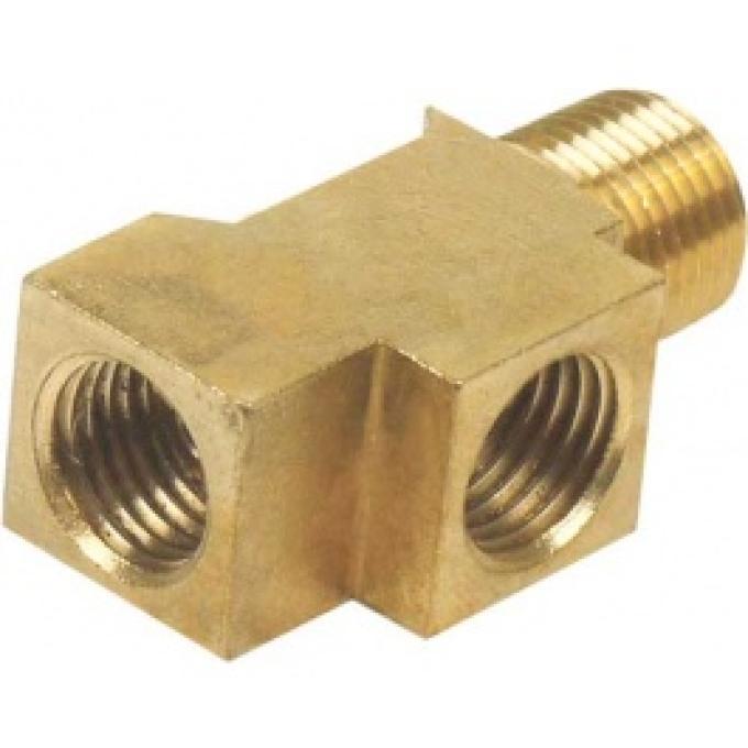 Ford Thunderbird Brake Line Connector, Brass, Threads Into The Master Cylinder, 1965-66