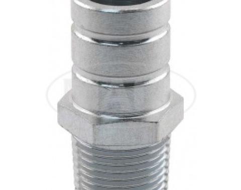 Ford Thunderbird Heater Hose Connector, 3/8 NPT On One End, Hose Nipple On Other, Exact Reproduction, 1960