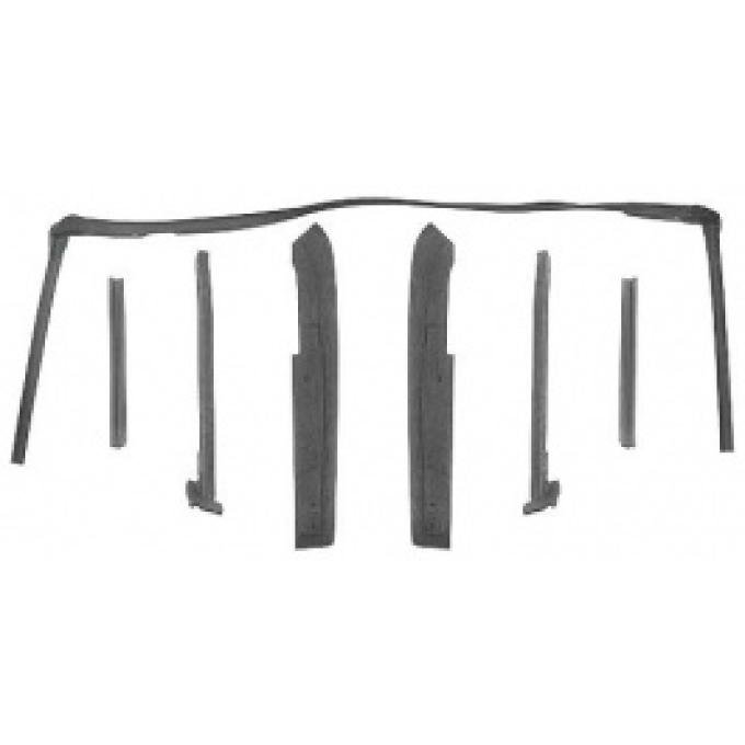 Ford Thunderbird Convertible Roof Rail Seal Kit, 7 Pieces, 1964-66