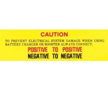 Ford Thunderbird Battery Decal, Caution, 1963-64